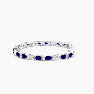 Lab Grown Diamond Bracelet <b>for</b> Women and <b>Men</b>, Mix Cut Diamond Bracelet <b>For</b> Wedding, White Gold moissanite Bracelet - Product Image 1