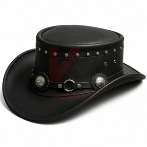 Chapeaux de cowboy en cuir véritable de qualité supérieure, couvre-chefs de style western et de ranch, service OEM de logo personnalisé pour les marques de vente au détail et les boutiques - Product Image 4