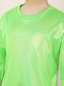 T-shirt unisexe pour enfants, brillant et métallisé, coupe ample, pour usage quotidien, costumes de spectacle scolaire, fête, anniversaire, photographie, danse - Product Image 3