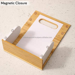 กล่องทิชชู่ไม้แม่เหล็กสำหรับใช้ในบ้านที่ใส่กระดาษทิชชูกล่องใส่กระดาษทิชชูสำหรับตกแต่งรถยนต์ด้วยงานฝีมือของช่างฝีมือ - Product Image 3