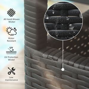 Tavolino da esterno in rattan PE marrone da 22 pollici con foro per ombrellone - Product Image 4
