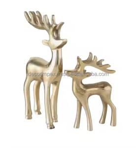 Escultura de ciervo de aluminio fundido Ventas de fábrica Figuritas de interior de la mejor calidad Vajilla Artículos decorativos para el hogar por Decor IMPEX - Product Image 3