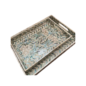 Wholesale Handcrafted Wood Inlay Serving <b>Tray</b> Handmade Rectangle Decorative Gift Tabletop <b>Snacks</b> Serving <b>Tray</b> At Best Price - Product Image 4