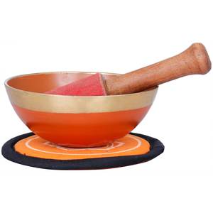 Bol chantant bouddhiste tibétain fait à la main de 4 pouces en laiton nouveauté et décoration créative de la maison pour les cadeaux fabriqués en Inde - Product Image 1