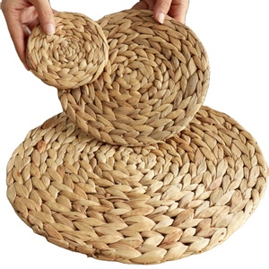 แผ่นรองจานทำจากผักตบชวาธรรมชาติ ทนความร้อน ขนาดและสีตามสั่ง เป็นมิตรกับสิ่งแวดล้อม วาดด้วยมือ สำหรับโต๊ะอาหาร - Product Image 1