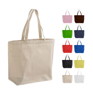 Sac fourre-tout durable en coton naturel 100% avec soufflet et longues poignées, sac de courses réutilisable, logo personnalisé pour les commandes en gros - Product Image 4