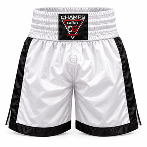 Shorts de boxe en satin avec logo personnalisé pour hommes, shorts de combat Muay Thai et Kickboxing, fabricant en gros - Product Image 2