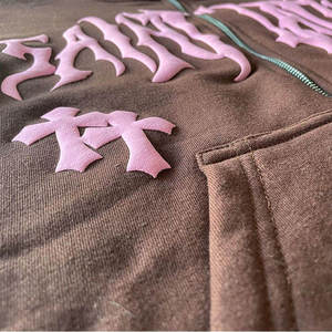 Sudadera con Capucha Larga Estampada, Oversize, Transpirable, Resistente al Viento, de Poliéster/Algodón, con Doble Cremallera, para Hombre y Mujer, Estilo Urbano, Nueva Colección 2026, OEM - Product Image 6