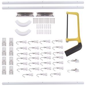 Set di binari per tende divisorie in lega di alluminio con ganci per una facile installazione - Product Image 5