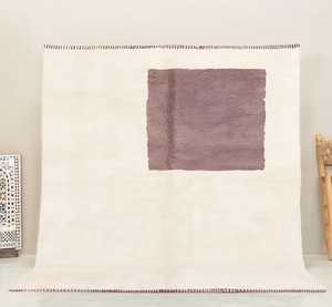 Alfombra Beni Ourain marroquí de lana anudada a mano |   Alfombra berbera hecha a mano |   Alfombra Geométrica de Color Marfil, Tamaño Personalizado, Venta al Por Mayor - Product Image 5