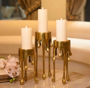 Aluminum Gold Plated Set Of 3 Candle Holder For Home Hotel Decorative In Customize Best Finish Candle Stand High Quality - Product Image 6