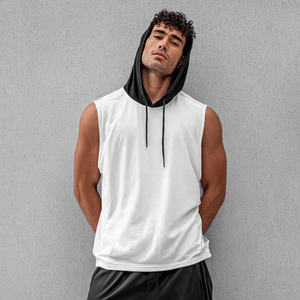Camiseta Deportiva sin Mangas con Capucha para Hombre, 100% Algodón y Poliéster, Corte Regular, para Gimnasio y Fisicoculturismo, Primavera - Product Image 4