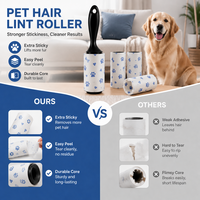 Rouleau de recharge premium pour l'élimination des poils d'animaux, feuilles adhésives extra collantes pour le nettoyage des canapés et des vêtements des chiens et des chats