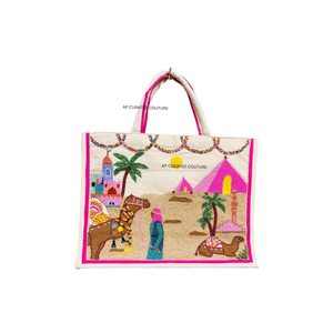 Bolsos de lona con cuentas hechos a mano, diseño veraniego duradero con estampado de leopardo, personalización disponible. - Product Image 4
