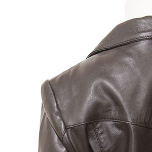 Blazer en cuir véritable pour femme, manches longues, col rabattu, simple boutonnage, vêtement d'hiver pour femme, veste en cuir - Product Image 4