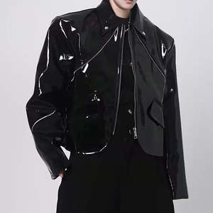 Veste en cuir PU à capuche pour homme NESTA SPORTS, style hip-hop, imperméable, streetwear, vêtements d'extérieur urbains de haute qualité - Product Image 5