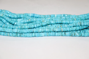 ลูกปัดหินสีเขียวขุ่น howlite เหลี่ยมเพชรพลอย6-6.5มม16นิ้วอัญมณีหลวมสำหรับทำเครื่องประดับทำยางรูปทรงลูกปัด heishi - Product Image 3