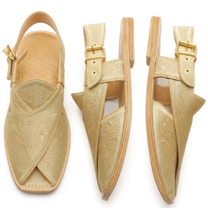 Peshawari Chappal Cross-Strap Genuine Leather Open Toe Breathable Buckle Closure Solid Lightweight Handmade Summer Fashion - Product Image 3