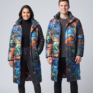 Unisex Stylish <b>Long</b> Puffer Padded Winter Sublimation <b>Long</b> <b>Coat</b> Heavy Duty Padded <b>Long</b> Winter Sublimation Jacket <b>Men</b> Women - Product Image 6