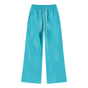 Pantalon de survêtement large à effet délavé personnalisé pour marques de mode, pantalon taille haute épais, faible MOQ, vente en gros - Product Image 6