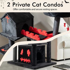 Árbol para Gatos Gótico de 49 Pulgadas de Alto, Centro de Actividades para Gatos de 6 Niveles con Cama Tipo Ataúd y Rascador para tu Amigo Felino - Product Image 6