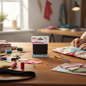 Fascia elastica Iln 35 mm 1 m nera per artigianato e cucito - Product Image 1