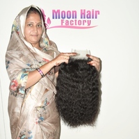 Wig rambut manusia keriting Remy India 100% mewah, volume alami, full cap lace front, double weft, ikal lembut terdefinisi, natural