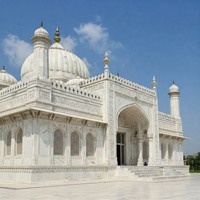 Mosquée en marbre blanc, motifs extérieurs sculptés à la main avec des motifs floraux muraux, résistante aux intempéries, entièrement personnalisable, design moderne