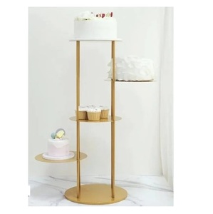 Soporte de Pastel de Aluminio de Tres Niveles, para Fiestas de Cumpleaños, Galvanizado, Precio Accesible, Hecho a Mano - Product Image 4