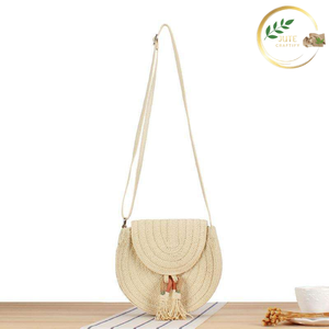 Natural Handmade Round Jute Tote <b>Bag</b> Eco Friendly Women Fashion - Product Image 2