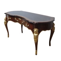 Muebles de oficina de estilo francés, escritorio de reproducción antiguo, escritorio tallado en madera para oficina en casa, hecho en Indonesia