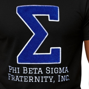 T-shirt en chenille Phi Beta Sigma Big Sigma noir pour homme, avec lettres grecques, vêtement de fraternité haut de gamme, manches courtes, coupe classique - Product Image 6