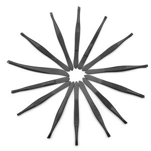 Ensemble de pinces à cils en acier inoxydable de précision Morje, pointes lisses, couleur noire, pour usage esthétique - Product Image 3