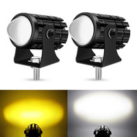 Feux LED TCYATO pour moto, mini feux de route bicolores, projecteur universel pour la modification/amélioration des camions, remorques, tout-terrain