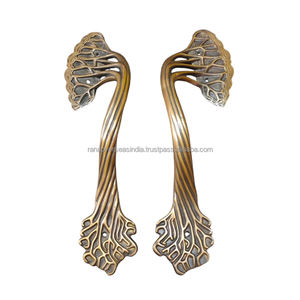 Par de manijas de puerta de latón de alta calidad de estilo clásico con acabado antiguo para todas las puertas de los hoteles de la Oficina de la casa - Product Image 5