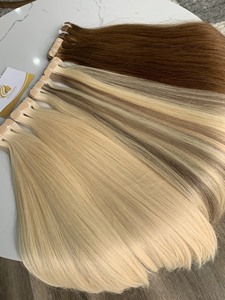 100% cuticule du donneur italien aligné dentelle vague Extensions de cheveux trame unique Double extrémités dessinées couleur claire ruban adhésif couleur des cheveux - Product Image 5