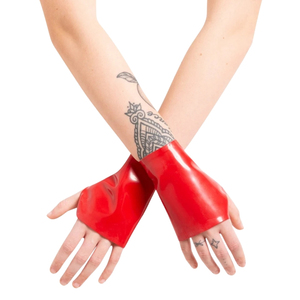 Black PU Wrist-Length <b>Gloves</b> Plain Style Unlined Punk Casual Four Seasons Wear - Product Image 2