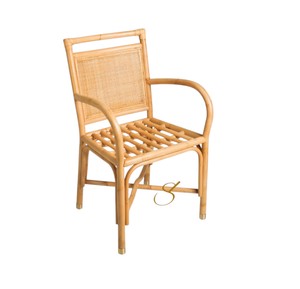 Chaise de salle à manger en rotin naturel avec accoudoirs, fauteuil en osier artisanal, fabricant et fournisseur pour restaurants et hôtels - Product Image 3