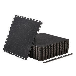 Set di Tappetini Imbottiti Intrecciabili per Palestra - 24 Pezzi 60x60x1 cm in Schiuma EVA ad Alta Densità e Gomma Morbida per Esercizi Fitness - Product Image 1