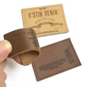 Écusson en cuir véritable personnalisé gaufré, étiquettes en cuir synthétique PU embossé, badge en cuir véritable cousu pour vêtements, jeans, sacs - Product Image 6