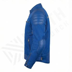 แจ็คเก็ตหนังแท้สำหรับขี่มอเตอร์ไซค์คุณภาพดีที่สุดสำหรับผู้ชาย รุ่นใหม่ล่าสุดสำหรับฤดูหนาว พร้อมแผ่นป้องกันที่ถอดออกได้ สามารถสั่งทำได้ - Product Image 3