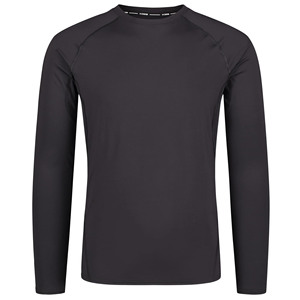Haut de sport unisexe à manches longues, anti-UV, noir, séchage rapide, respirant, 180g polyester - Product Image 1