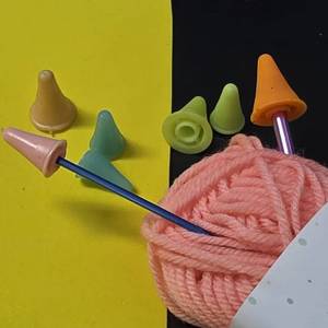 AA0088 Knitting Needle Point Protector | Orange Knitting Needle Point Protector Cone Shape For <b>Crochet</b> <b>Hook</b> Tip Cover - Product Image 1