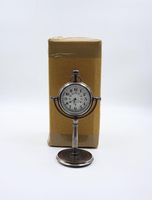Jam Meja Antik Kuningan Gaya Art Deco dengan Mesin Quartz, Hadiah Unik dan Personal untuk Pria & Wanita, Ucapan Selamat, 5 Inci, Buatan India