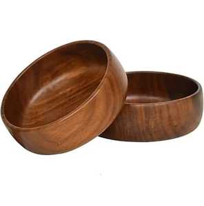 Segmented Acacia <b>Wood</b> Salad Bowl <b>Block</b> Jointed Fruit Serving Basin Eco Friendly Kitchenware Modern Design Handmade Lightweight - Product Image 1