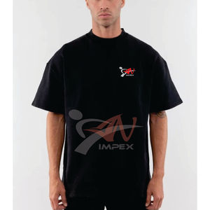 Camiseta Oversize de Lujo para Hombre, 100% Algodón Pesado, Cuello Mock, de Alta Calidad, Personalizable, Estilo Boxy - Product Image 4