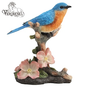 Figurine de collection d'art de luxe en résine peinte à la main, motif Veronais, motif oiseau bleu européen, pour décoration intérieure et accessoires élégants - Product Image 1