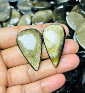 Lote de Cabujones de Obsidiana Dorada 100% Natural de la Mejor Calidad para Sanación con Cristales, Gemas Sueltas Hechas a Mano para la Creación de Joyas - Product Image 2