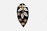 Serre-tête unisexe américain de haute qualité, broderie noire faite à la main, feuille d'étoile dorée, sequins, fleurs élégantes, accessoire de mode pour femme