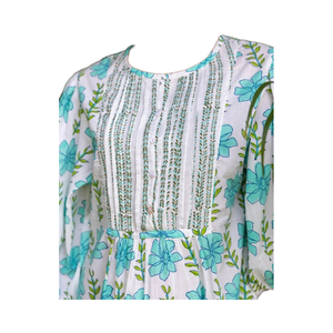 Indian hand block cotton short <b>dress</b> floral print <b>woman</b> stylish birthday party <b>dress</b> summer beach cover <b>dress</b> gift for her sale - Product Image 1